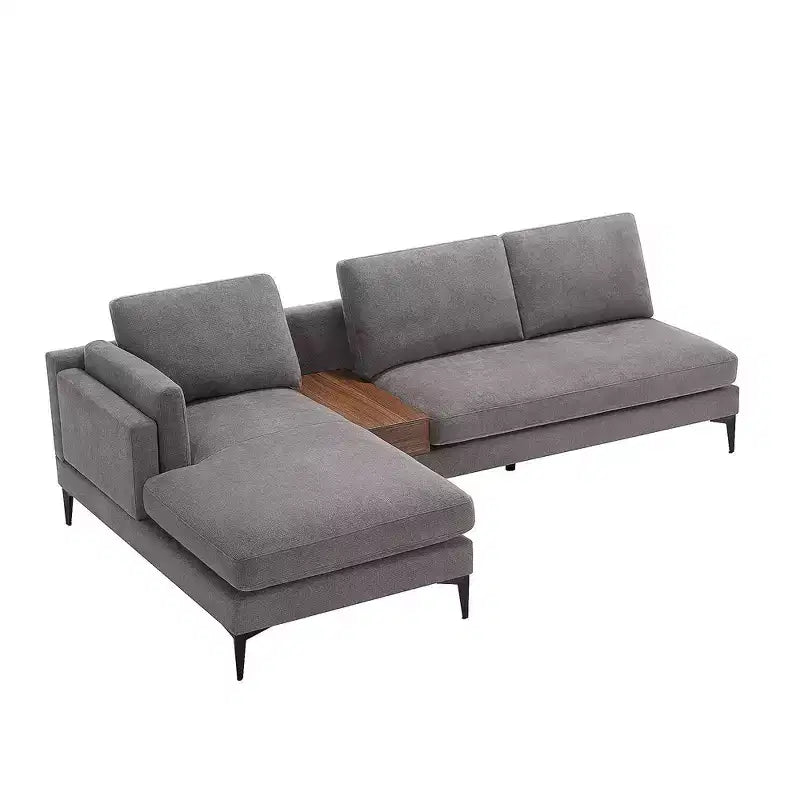 Divano sezionale a 3 posti a L minimalista con chaise longue reversibile