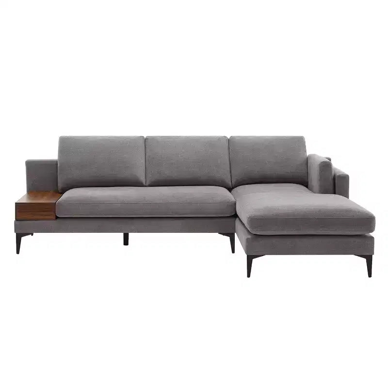 Divano sezionale a 3 posti a L minimalista con chaise longue reversibile