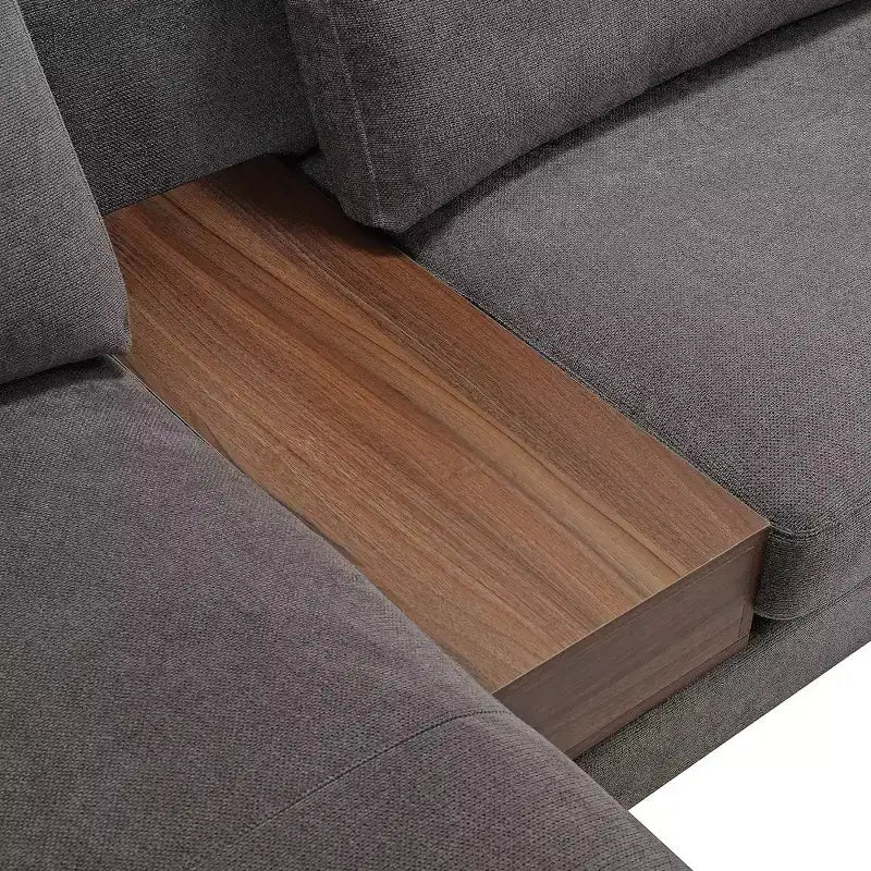 Divano sezionale a 3 posti a L minimalista con chaise longue reversibile