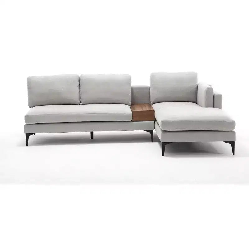 Divano sezionale a 3 posti a L minimalista con chaise longue reversibile