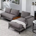 Divano sezionale a 3 posti a L minimalista con chaise longue reversibile