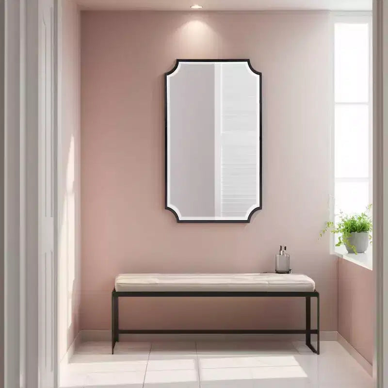 Specchio da parete 36x24 con cornice in acciaio inossidabile