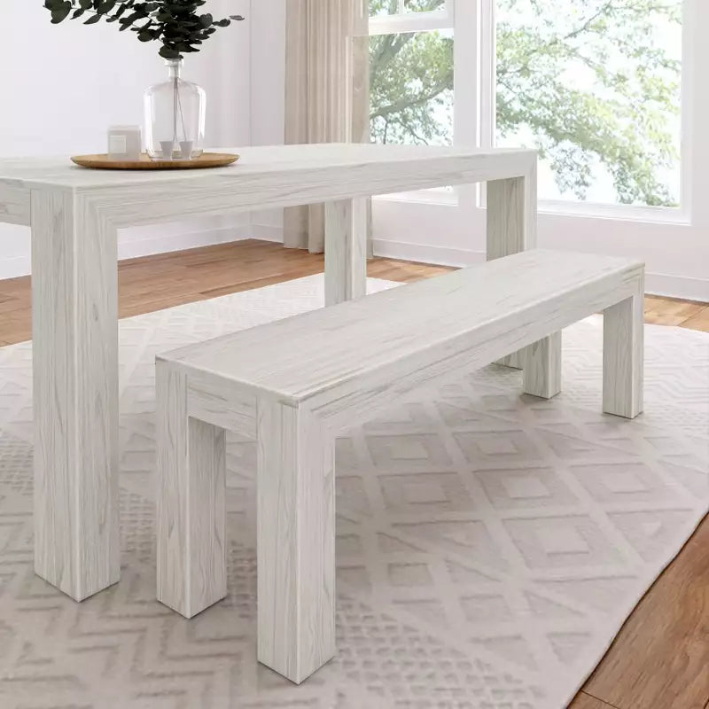 Panca moderna da pranzo Plank+Beam, panca in legno massello per tavolo da pranzo, 60, Noce americano spazzolato